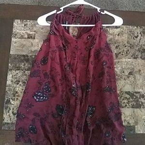 Maurices burgundy floral tank top